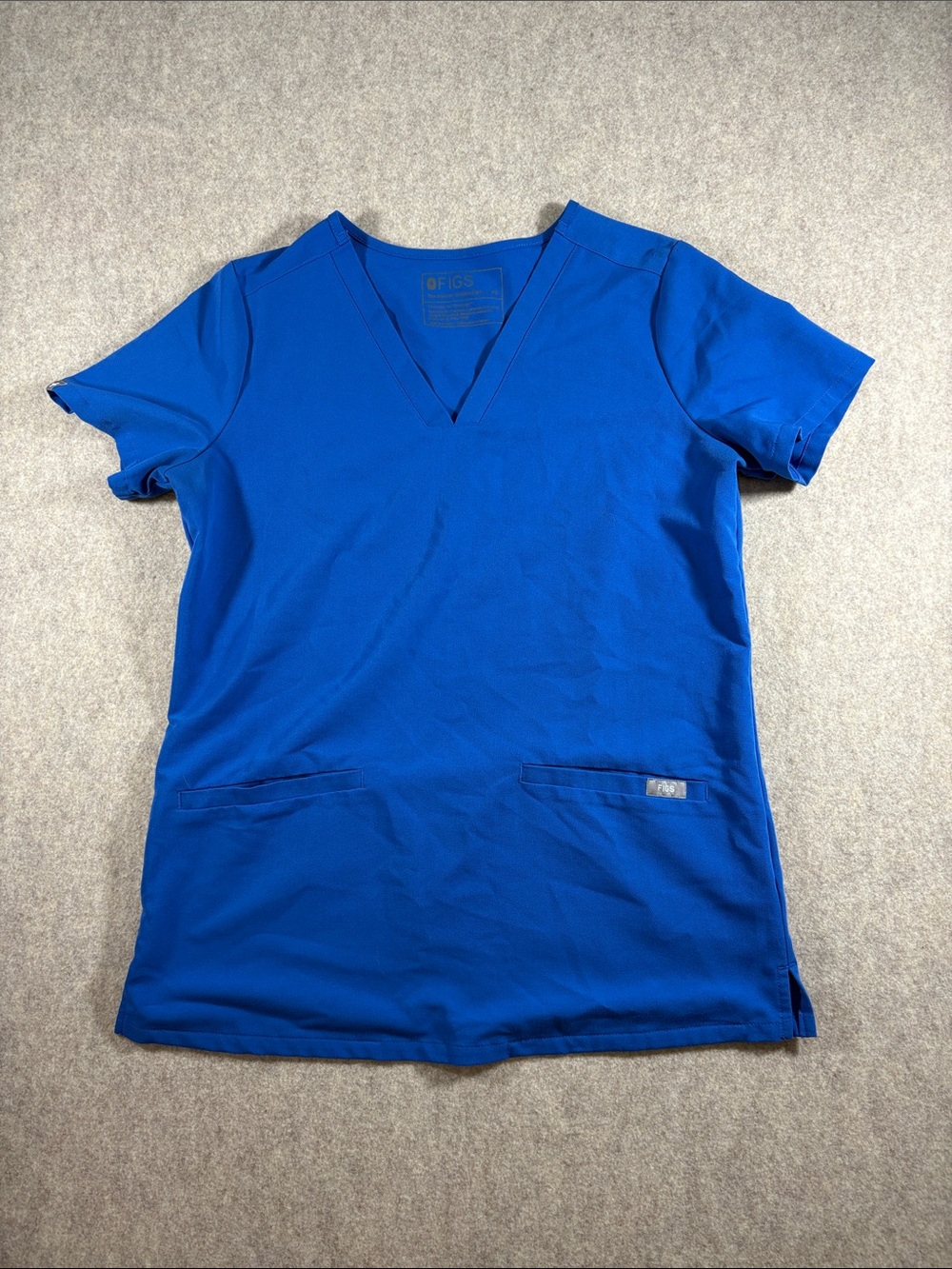 FIGS Casma Three-Pocket Scrub Top XS Royal Blue V-Neck Medical Uniform EUC